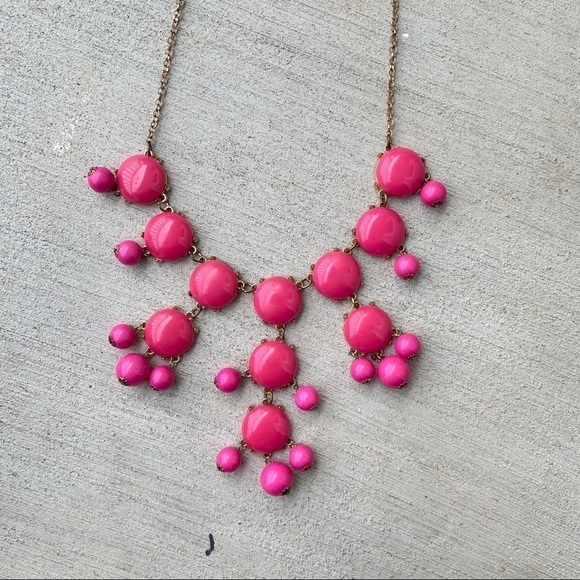 Vintage 2000’s Bubblegum Two Tone Pink Bubble Bib Gold Tone Statement Necklace - Picture 2 of 7